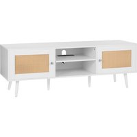 Mophorn - Rattan-TV-Stnder für 165 cm Fernseher, Boho-TV-Stnder mit Rattantür, Fernsehschrank mit eingebauter Steckdose und USB-Anschlüssen, moderne Mophorn - Rattan-TV-Stnder für 165 cm Fernseher, Boho-TV-Stnder mit Rattantür, Fernsehschrank mit eingebauter Steckdose und USB-Anschlüssen, moderne von MOPHORN