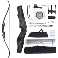 Mophorn Recurvebogen-Set Holz-Teilbogen (1524mm), ergonomisches Design für Rechtshänder, für Outdoor-Zielübungen, geeignet für Anfänger und von MOPHORN
