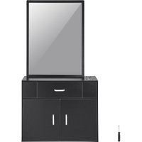 Mophorn Salon-Aufbewahrungsschrank - Wandmontiert für Friseure. Schwarzer Schrank-Set mit 3 Hüllen, Spiegel, Doppeltürenschrank und Schublade. Mophorn Salon-Aufbewahrungsschrank - Wandmontiert für Friseure. Schwarzer Schrank-Set mit 3 Hüllen, Spiegel, Doppeltürenschrank und Schublade. von MOPHORN