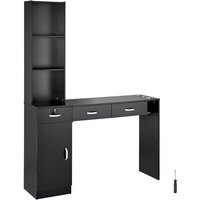 Mophorn - Salonstation - Wandmontiert für Friseure, Möbelset für Schönheits-Spas. Enthält 1 Schrank, 3 offene Cubbies, 3 Schubladen (eine von MOPHORN