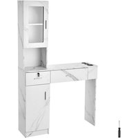 Mophorn - Salonstation - Wandmontiert für Friseure, Möbelset für Schönheits-Spas. Mit 1 Schrank, 3 Cubbies, 2 Schubladen (eine abschließbar), in von MOPHORN