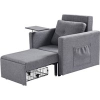 Mophorn - Schlafsofa umbaubares Schlafbett mit Seitentasche, Kissen und Armlehne, Schlafsessel mit 5-fach verstellbarer Rückenlehne, von MOPHORN