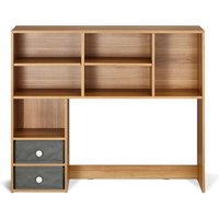 Mophorn - Schreibtisch-Bücherregal, 3-stufiger Aufbewahrungs-Organizer aus Holz. 37 x 10 x 31,1 Zoll, mit 2 Stoffschubladen. Für Büro, Zuhause und von MOPHORN