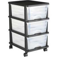 Mophorn Schubladenwagen mit 3 geräumigen Schubladen (je 17 L), mobiler Organizer mit transparenten Behältern für Büro, Bastelbedarf und Klassenzimmer von MOPHORN