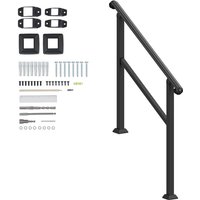 Mophorn - Schwarze -Handläufe für Außenstufen – 2–3 Stufen, langlebiges Sicherheitsgeländer mit Installationsset für Senioren, Veranda, Terrasse und von MOPHORN