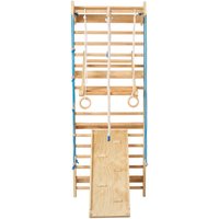 Mophorn Schwedische Leiterwand, 8-in-1 Indoor-Klettergerüst mit 15 Stufen, belastbar bis 100 kg, Wand-Kletterspielset mit Wandleiter, Rutschbrett, von MOPHORN