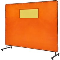 Mophorn - Schweißschirm mit Rahmen, 6' x 8', flammhemmender Vinylvorhang mit 4 Schwenkrädern (2 feststellbar) und transparentem Fenster, ideal für von MOPHORN