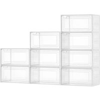 Mophorn Stapelbare Schuhaufbewahrungsboxen (9 Stück) für Schuhe bis US-Größe 13, Organizer mit magnetischer Tür für High Heels, Stiefel und Hüte, von MOPHORN