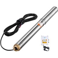 Mophorn Tiefbrunnen-Tauchpumpe, 550 W Leistung, 230 V, 53 m Förderhöhe, 100 l/min Durchfluss, Edelstahl-Wasserpumpe mit 20 m Kabel und externer von MOPHORN