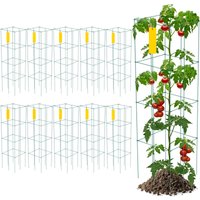 Mophorn - Tomatenkäfige, 30 x 30 x 117 cm, 10er-Pack quadratische Pflanzenstütztürme, grüner PVC-beschichteter Stahl für kletterndes Gemüse, Obst und von MOPHORN