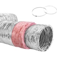 Mophorn Trockner-Abluftschlauch, 127 mm isolierter flexibler Kanal, 7,62 m lang, mit 2 Kanalklemmen, robuster Dreischichtschutz für Heizung, Kühlung, von MOPHORN