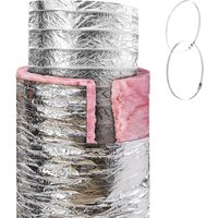 Mophorn - Trockner-Abluftschlauch, 203,2 mm, isolierter flexibler Kanal, 7,62 m lang, mit 2 Kanalklemmen, robuster Dreischichtschutz für Heizung, von MOPHORN