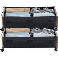 Mophorn Unterbett-Aufbewahrung mit Rädern, 25,6 x 18,1 x 7,1 Zoll große Rollcontainer, abschließbarer Unterbett-Organizer für Kleidung, Schuhe, von MOPHORN