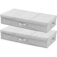 Mophorn Unterbettkommode Unterbettaufbewahrungstasche 2 Stk. (805 x 405 x 155 mm) Unterbettbehälter mit Deckel, Aufbewahrungsbox für Kleidung, Schuhe von MOPHORN