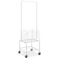 Wäschekorb aus Metall mit Rollen und Kleiderständer zum Aufhängen. Höhenverstellbarer Wäschekorbwagen mit Lasten. Robuste feststellbare Räder für die Wäschekorb aus Metall mit Rollen und Kleiderständer zum Aufhängen. Höhenverstellbarer Wäschekorbwagen mit Lasten. Robuste feststellbare Räder für die von MOPHORN