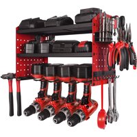 Mophorn Werkzeugaufbewahrung Wandhalterung, 3-stufiges Regal mit 4 Bohrerhaltern, Werkzeughalter mit seitlichen Lochplatten, Organizer für Werkzeuge Mophorn Werkzeugaufbewahrung Wandhalterung, 3-stufiges Regal mit 4 Bohrerhaltern, Werkzeughalter mit seitlichen Lochplatten, Organizer für Werkzeuge von MOPHORN