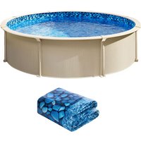 Mophorn runde Aufstellpoolfolie, 2,44 m, überlappende Vinylfolie, Standardstärke, 122–137 cm Wandhöhe, Ersatzfolie für Pools mit Stahlwänden von MOPHORN