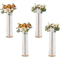 Mophorn - vevor 4er-Set Blumenhocker 20x20x90cm Blumenständer Eisen Beistelltisch Modern Kristallvase Gold-Galvanisierung Pflanzenhocker Mophorn - vevor 4er-Set Blumenhocker 20x20x90cm Blumenständer Eisen Beistelltisch Modern Kristallvase Gold-Galvanisierung Pflanzenhocker von MOPHORN