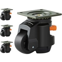 Mophorn - vevor 4er-Set Lenkrolle φ63,5mm Möbelrolle 360 Grad drehbar Transportrolle 1Tonne Tragfähigkeit Schwerlastrolle aus Nylon Nivellierrolle von MOPHORN
