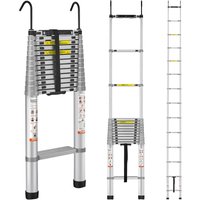 Mophorn - vevor 5,54m Teleskopleiter Rutschfester Klappleiter 112x49x8,5cm Stehleiter mit Arretiersystem Mehrzweckleiter Aluminiumlegierung 190kg von MOPHORN