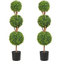 Vevor Buchsbaumkugel Künstlich 122cm hoch Garten Deko Buchsbaum im Blumentopf Kugel künstlich Buchskugel Kunstpflanze aus pe, Holz, pp inkl. 2 Stk. von MOPHORN