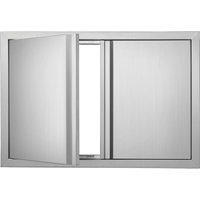 Mophorn - vevor Grill-Zugangstür, 774 x 532 mm, Doppelte Außenküchentür, Flächenbündig Montierte Edelstahltür, Vertikale Wandtür mit Versenkbaren von MOPHORN