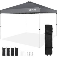 Mophorn - vevor Pavillon 304,8x304,8x320cm Gartenzelt 250D pu Silber beschichtetes Gewebe Faltpavillon inkl. Aufbewahrungstasche Partyzelt 6-8 von MOPHORN