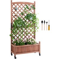 Mophorn - vevor Pflanzkasten mit Rankgitter 75 x 33 x 156 cm Blumenkasten mit Spalier Hochbeet Tanne Pflanzbeet 50 kg Tragfähigkeit des Einzelrahmens von MOPHORN
