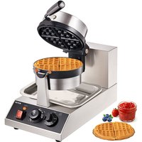Mophorn - vevor Rundes Waffeleisen Waffel 1300 w, Kontaktgrill Belgische Waffeleisen 4 Stk. Edelstahl Waffeln Automat inkl. Lebensmittelclip & von MOPHORN