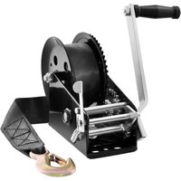 VEVOR Seilwinde 1587,5kg Handseilwinde 160x160x180mm Bootswinde 2-Wege-Ratsche/2-Gang Handwinde mit ca. 10m Polyesterband Gurtwinde mit ergonomischen von MOPHORN