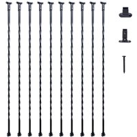 Mophorn - vevor Treppen-Baluster aus Metall, 13 x 13 x 1122 mm dekorative Geländerspindeln aus verzinktem Stahl, 10er-Pack Deckbaluster mit hohlen von MOPHORN