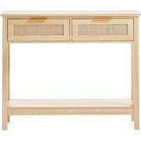 Rattan-Konsolentisch mit 2 Schubladen, Schiebetür aus natürlichem Rattan, Sofatisch für den Eingangsbereich für Wohnzimmer, Arbeitszimmer, TV-Wand, Rattan-Konsolentisch mit 2 Schubladen, Schiebetür aus natürlichem Rattan, Sofatisch für den Eingangsbereich für Wohnzimmer, Arbeitszimmer, TV-Wand, von MOPHORN