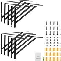 Regalkonsole, 12 x 8 in 10 St., hochbelastbar, 3 mm dick, mattschwarz, 160 lbs Kapazität, für Regale, Stahl - Mophorn Regalkonsole, 12 x 8 in 10 St., hochbelastbar, 3 mm dick, mattschwarz, 160 lbs Kapazität, für Regale, Stahl - Mophorn von MOPHORN