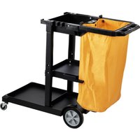 Mophorn - Reinigungswagen, gewerblicher Hausmeisterwagen mit 3 Ablagen, 90 kg Tragkraft, Kunststoff-Haushaltswagen mit 75 Litern PVC-Beutel, 120 x 51 Mophorn - Reinigungswagen, gewerblicher Hausmeisterwagen mit 3 Ablagen, 90 kg Tragkraft, Kunststoff-Haushaltswagen mit 75 Litern PVC-Beutel, 120 x 51 von MOPHORN