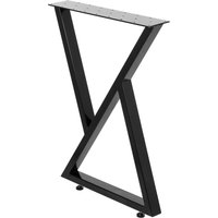 Satz von 2 Stahl Tischbeine 28' Höhe schwarz Esstisch Bank Couchtisch Beine Heavy Duty Modern(Zig Zag Style) - Mophorn von MOPHORN