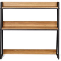 Schreibtisch-Bücherregal, 2-stufiger Schreibtisch-Aufbewahrungs-Organizer. Mit den Maßen 37,4 x 12,6 x 35,4 Zoll ist es ein holzfarbenes von MOPHORN