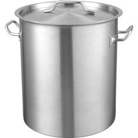 Suppentopf aus Edelstahl, 42 Quart, großer Kochtopf mit Sieb, Deckel und Griff, robuste Handelsqualität, Schleifbehandlung, silberfarben für Suppentopf aus Edelstahl, 42 Quart, großer Kochtopf mit Sieb, Deckel und Griff, robuste Handelsqualität, Schleifbehandlung, silberfarben für von MOPHORN
