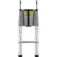 Mophorn - Teleskopleiter, 5,6 m lange Aluminium-Ausziehstufe, vielseitig einsetzbar, tragbar von MOPHORN