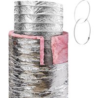 Trockner Abluftschlauch, Flammschutzwert R-6.0, 7,62 m langer, 254 mm isolierter flexibler Kanal, mit 2 Klemmen, strapazierfähig, 3-lagig, für von MOPHORN