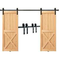 VEVOR 244cm Schiebetürbeschlag J-förmig Schiebetürsystem mit 2-teiligen Schienen 150kg Tragfähigkeit Laufschiene Ideal für Schiebetüren mit Türstärke VEVOR 244cm Schiebetürbeschlag J-förmig Schiebetürsystem mit 2-teiligen Schienen 150kg Tragfähigkeit Laufschiene Ideal für Schiebetüren mit Türstärke von MOPHORN