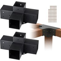 VEVOR 2er-Set Pfostenverbinder aus 2 mm dicken Stahlplatten Pfostenecke Pergola Eckverbinder Holzverbinder 90°-Stiefelstruktur Eckhalterung von MOPHORN