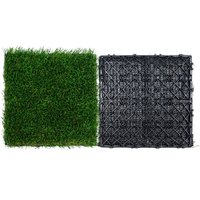VEVOR 9er-Set Rasenteppich 310 x 310 x 220 mm Kunstrasenteppich PP + PE Kunstrasen 40 mm Florhöhe UV-beständig Grasteppich mit einer Dichte von VEVOR 9er-Set Rasenteppich 310 x 310 x 220 mm Kunstrasenteppich PP + PE Kunstrasen 40 mm Florhöhe UV-beständig Grasteppich mit einer Dichte von von MOPHORN