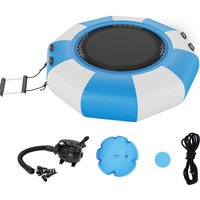 VEVOR Aufblasbarer Wassertrampolin mit Leiter, Wasserdichte, Abriebfeste, Wassertrampoline 1,98 m Großen Sprungfläche, Sprungplattform-Wasserpark von MOPHORN