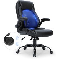 VEVOR Bürostuhl PU Leder Schwarzer Chefsessel mit Höhenverstellbarer 0–100 mm, Schreibtisch Drehsessel, 136,07 kg Tragfähigkeit, Chefsessel Bürostuhl VEVOR Bürostuhl PU Leder Schwarzer Chefsessel mit Höhenverstellbarer 0–100 mm, Schreibtisch Drehsessel, 136,07 kg Tragfähigkeit, Chefsessel Bürostuhl von MOPHORN
