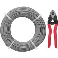 Mophorn - vevor Drahtseil 91,5 m x 3,18 mm Stahlseil Edelstahlseil 7x7-Muster Edelstahldraht Edelstahl 316 Rankdraht ca. 626 kg Bruchfestigkeit von MOPHORN