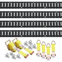 Mophorn - vevor E-Track-Zurrschienen-Set, 18-teilig, 1524 mm E-Tracks-Set, inkl. 4 Stahlschienen & 8 O-Ring-Anker & 4 Zurrgurte mit D-Ring & 2 von MOPHORN