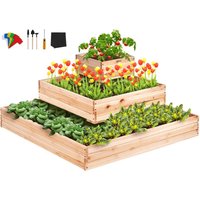 VEVOR Hochbeet 113 x 113 x 51 cm Pflanzkasten Tannenholz Gemüsebeet Blumenkasten Kräuterbeet Gartenbeet Pflanzkübel Ideal für den Anbau von Gemüse, von MOPHORN