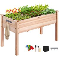 Mophorn - vevor Hochbeet Holz Pflanzkübel mit Ablage Blumenkasten 100kg Tragfähigkeit Garten Pflanzkasten Terrassen Gemüsebeet Gartenbeet Pflanzbeet von MOPHORN