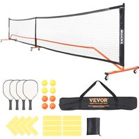 VEVOR Pickleball-Netz-Set, tragbares Pickleball-System in regulärer Größe mit Taschen, Bällen, Paddeln, Rädern und Spielfeldlinien, wetterbeständigem von MOPHORN
