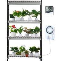Zimmergewächshaus mit Wachstumslicht, 4 Ebenen, 180 w LED-Regal mit Abdeckung und Timer, tragbarer Pflanzenständer für die Samenkeimung, 89,9 x 35,9 von MOPHORN
